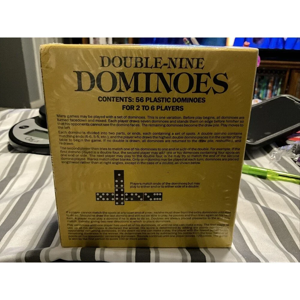 Double-Nine Dominoes by Golden 2-6 Players Ages 7 1989 Vintage New